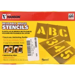 15 Piece, 4 Inch Character Size, Brass Stencil
