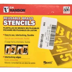 33 Piece, 2 Inch Character Size, Brass Stencil