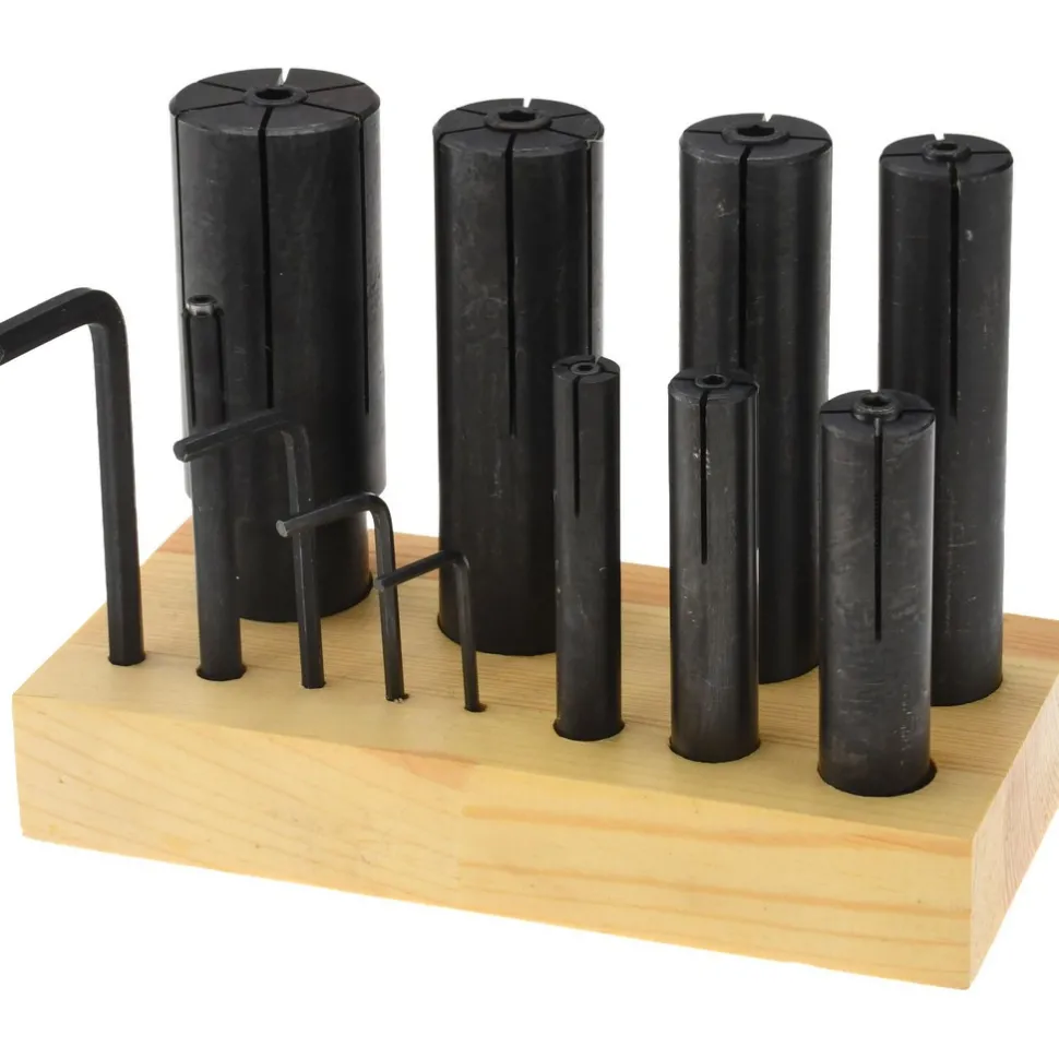 8 Piece 1/8" Increment Expanding Lathe Arbor Set