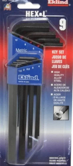 9 Piece L-Key Hex Key Set