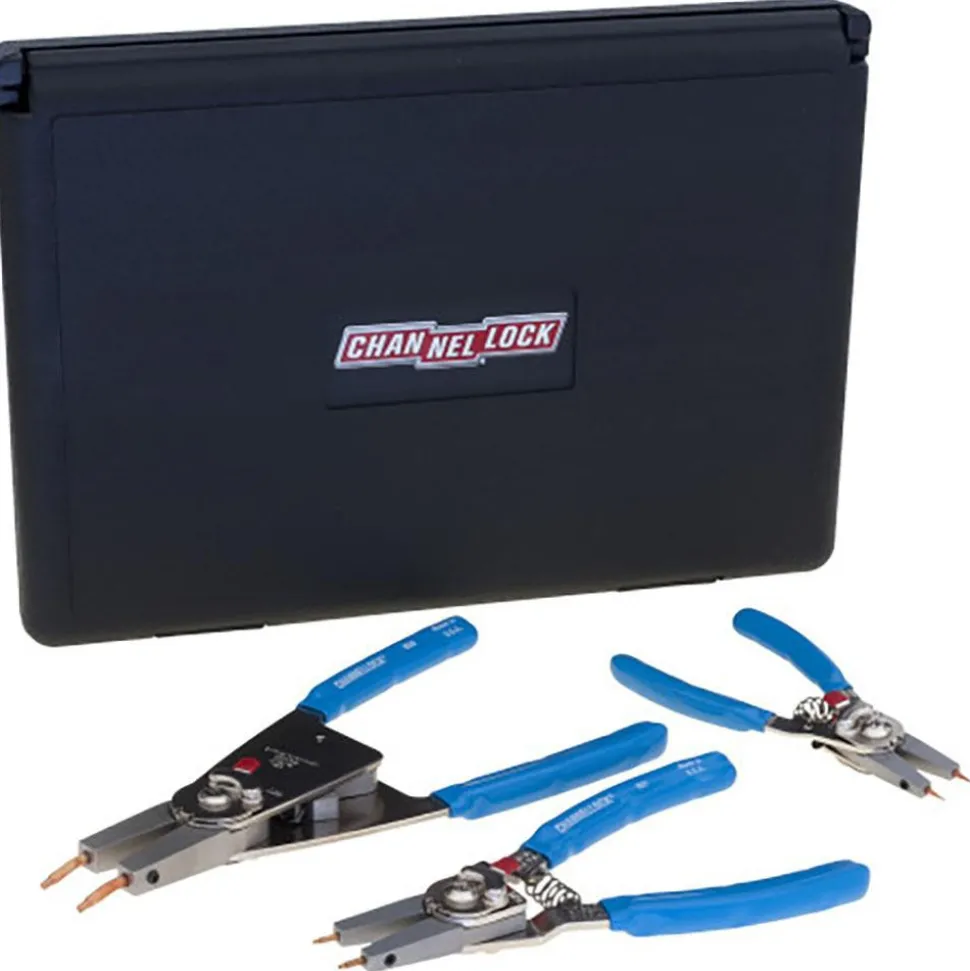 3 Piece, 1/8 to 4" Bore, 1/4 to 4" Shaft, Internal Retaining Ring Pliers Set