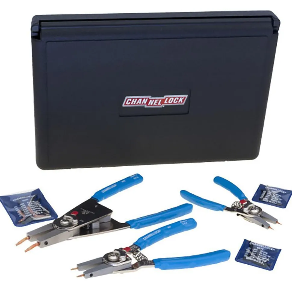 3 Piece, 1/8 to 4" Bore, 1/4 to 4" Shaft, Internal Retaining Ring Pliers Set