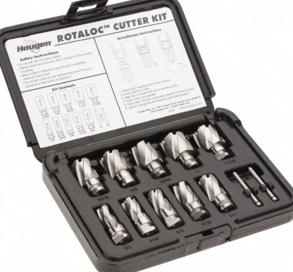 11 Piece, 1/2 to 1-1/16" Cutter Dia, 3/4" Cutting Depth, Cobalt Annular Cutter Set
