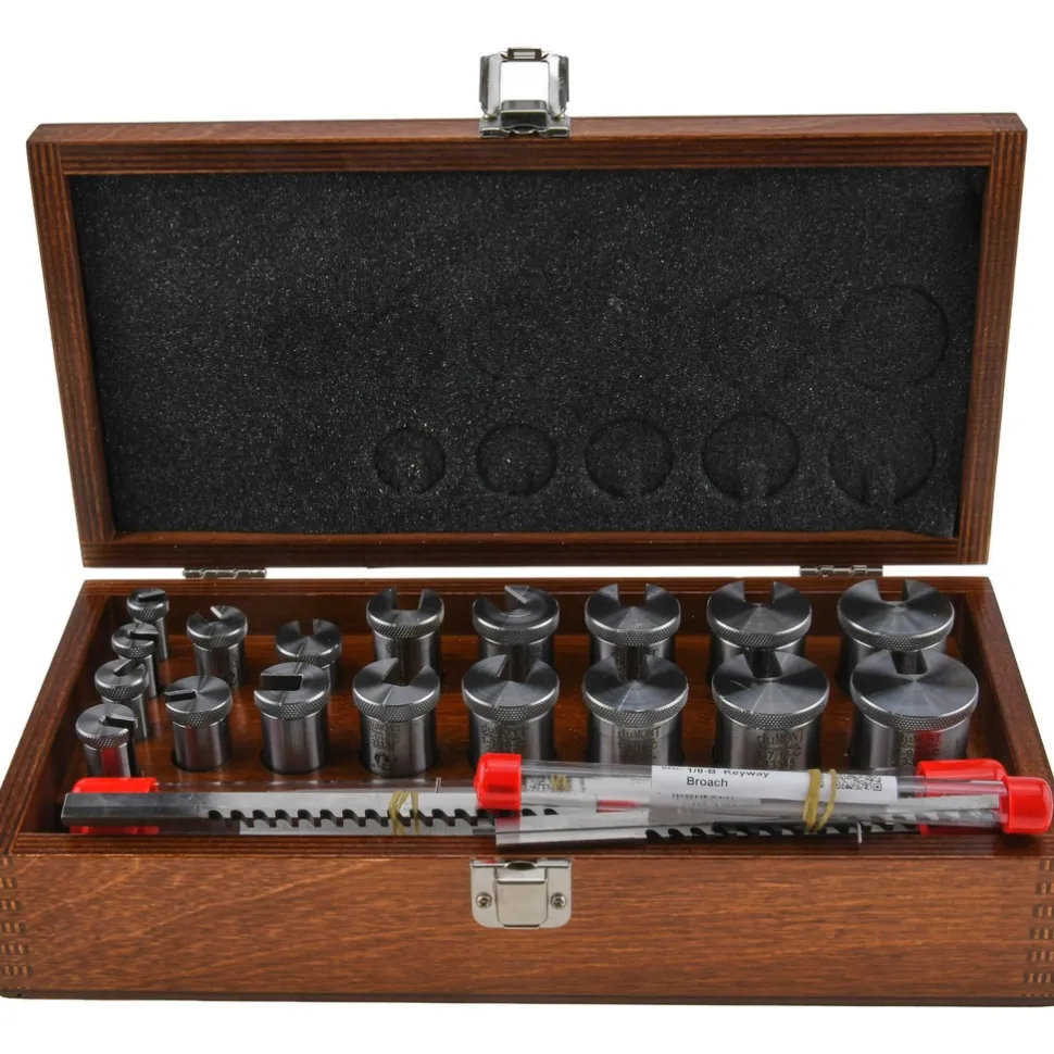22 Piece, 1/8 to 3/8" Keyway Width, Style B & C Keyway Broach Set