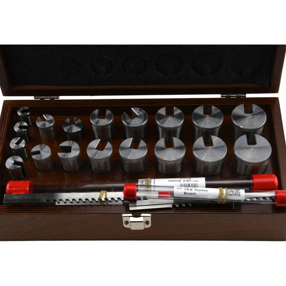 22 Piece, 1/8 to 3/8" Keyway Width, Style B & C Keyway Broach Set