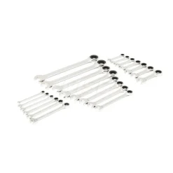 21 Piece 72-Tooth 12 Point SAE Standard & Stubby Combination Ratcheting Wrench Set with Foam Storage Tray