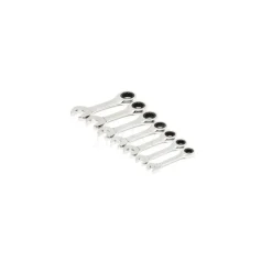 21 Piece 72-Tooth 12 Point SAE Standard & Stubby Combination Ratcheting Wrench Set with Foam Storage Tray