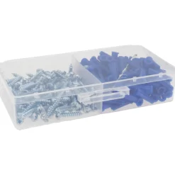 200 Piece, #10 to 12 Screw, Plastic & Steel Slotted/Phillips Drive Anchor Assortment