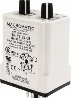 8 Pin, Multiple Range DPDT Time Delay Relay