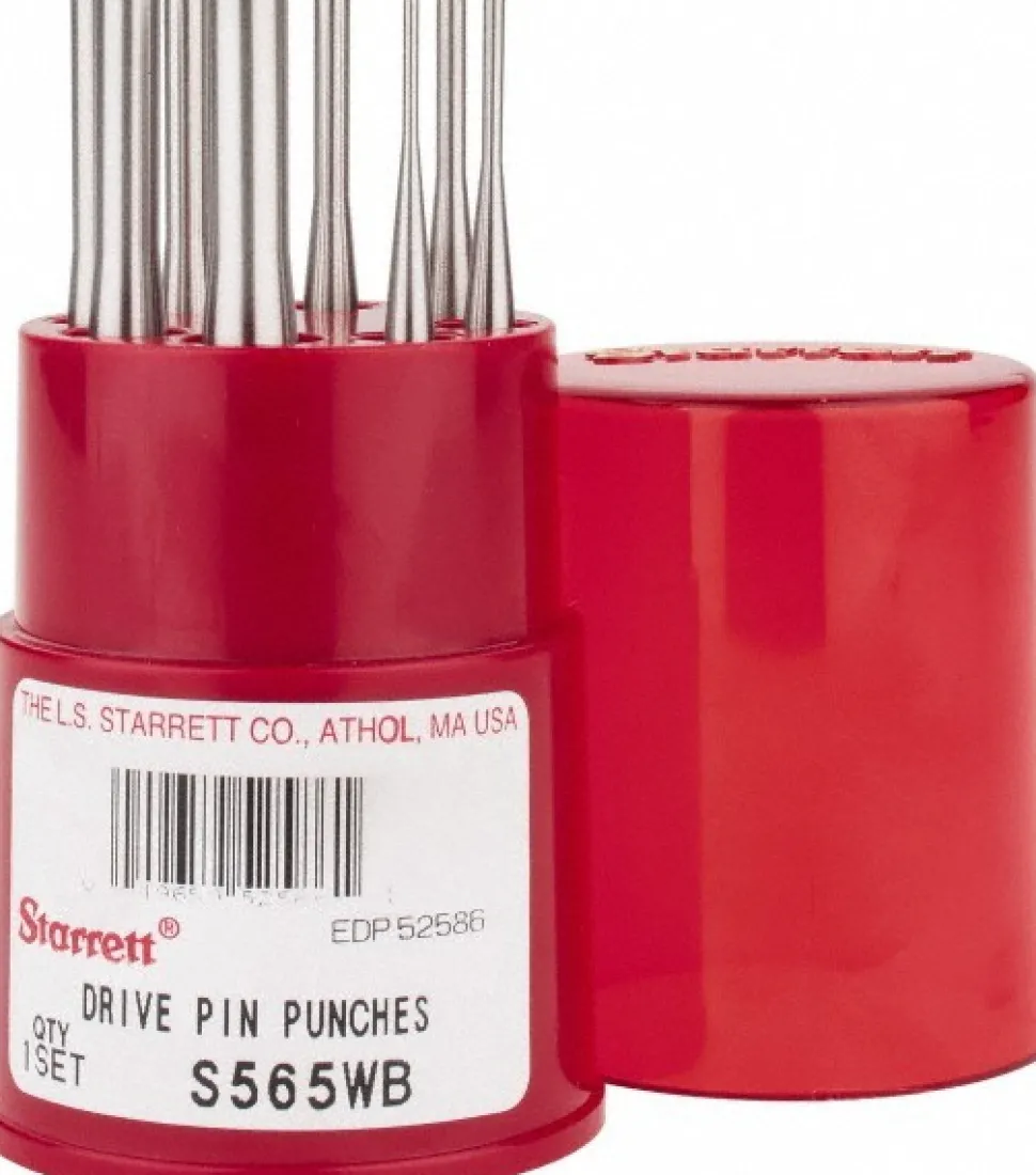Pin Punch Set: 8 Pc, 0.0625 to 0.25"