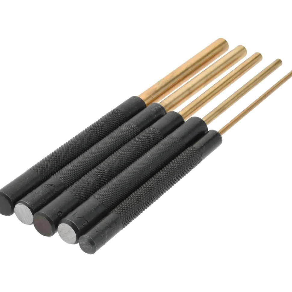 Pin Punch Set: 5 Pc, 0.125 to 0.375"