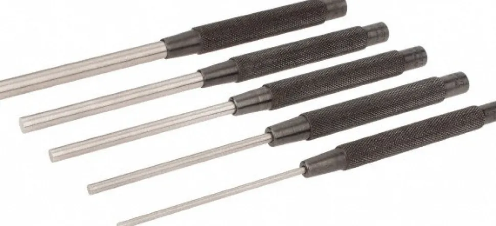 Pin Punch Set: 5 Pc, 0.125 to 0.375"