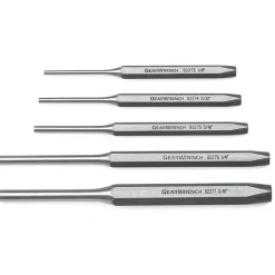 Pin Punch Set: 5 Pc, 0.125 to 0.3125"