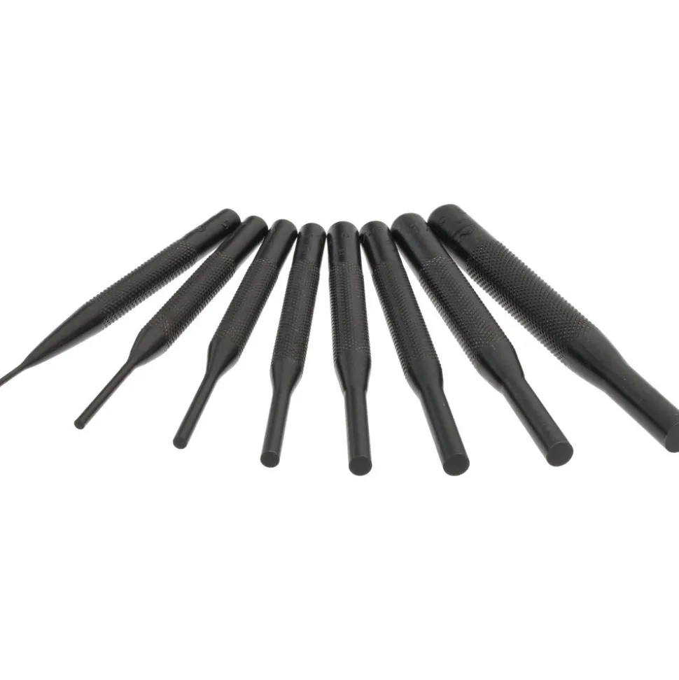 Pin Punch Set: 8 Pc, 0.0625 to 0.3125"