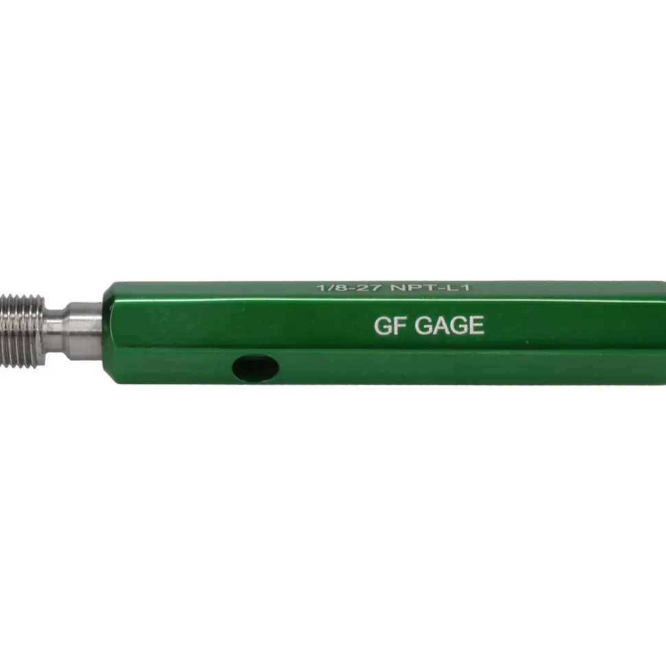 Pipe Thread Plug Gage: Tapered, 1/8-27, Class L-1, Single End