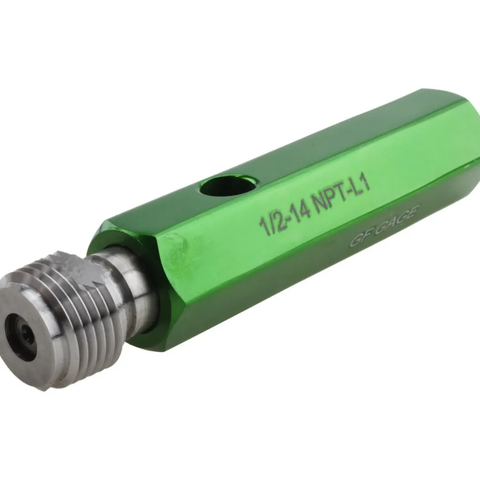 Pipe Thread Plug Gage: Tapered, 1/2-14, Class L-1, Single End