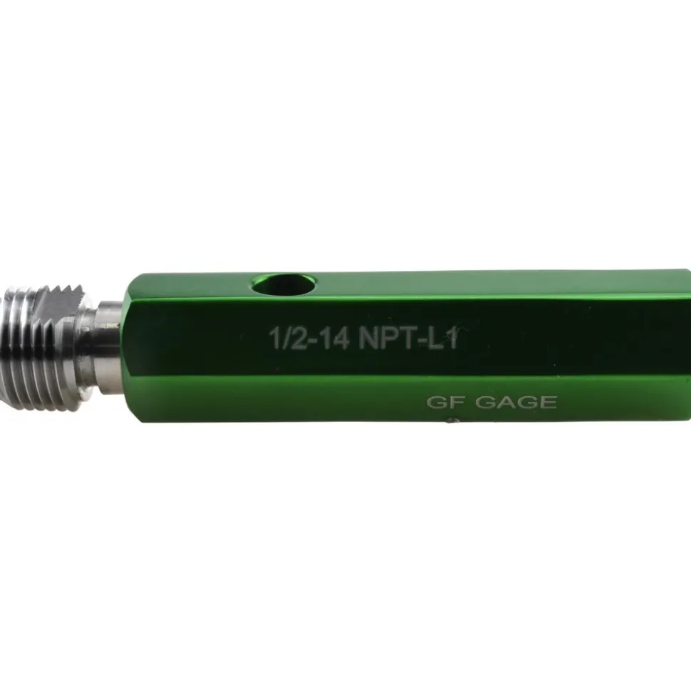Pipe Thread Plug Gage: Tapered, 1/2-14, Class L-1, Single End