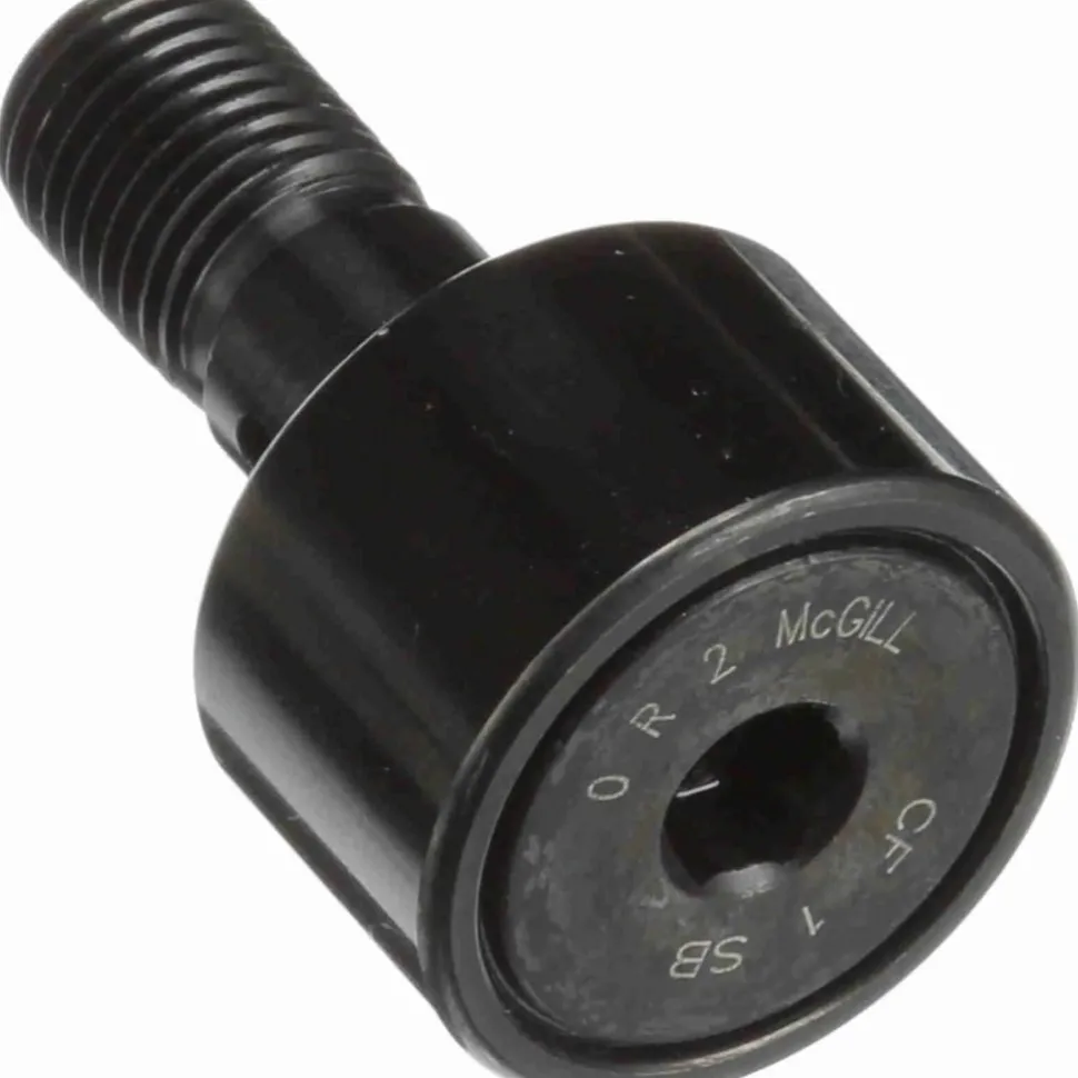 Plain Cam Follower: 1" Roller Dia, 0.625" Roller Width, 0.4375" Stud Dia, 1" Stud Length