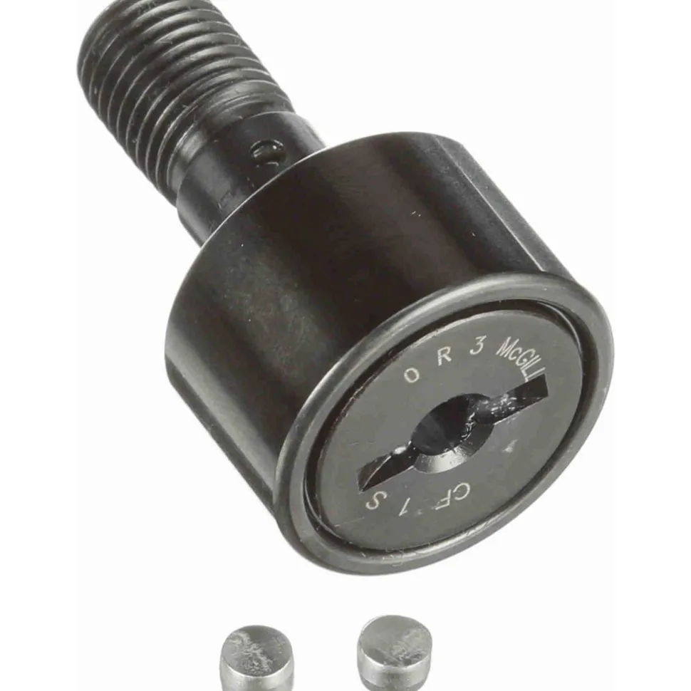 Plain Cam Follower: 1" Roller Dia, 0.625" Roller Width, 0.4375" Stud Dia, 1" Stud Length