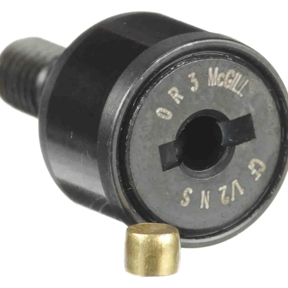 Plain Cam Follower: 0.5" Roller Dia, 0.344" Roller Width, 0.19" Stud Dia, 1/2" Stud Length