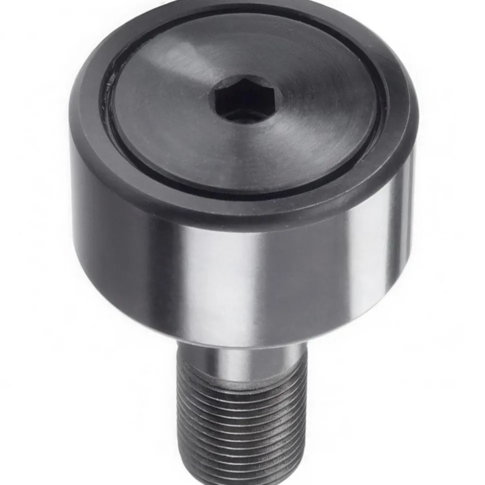 Plain Cam Follower: 0.75" Roller Dia, 0.5" Roller Width, 0.4375" Stud Dia, 7/8" Stud Length