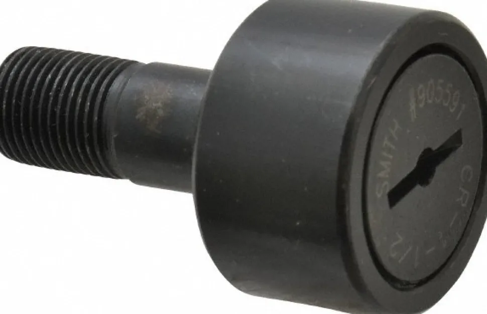 Plain Cam Follower: 0.875" Roller Width, 0.625" Stud Dia, 1-1/2" Stud Length