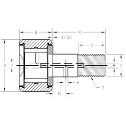 Plain Cam Follower: 0.4375" Roller Width, 0.25" Stud Dia, 3/4" Stud Length