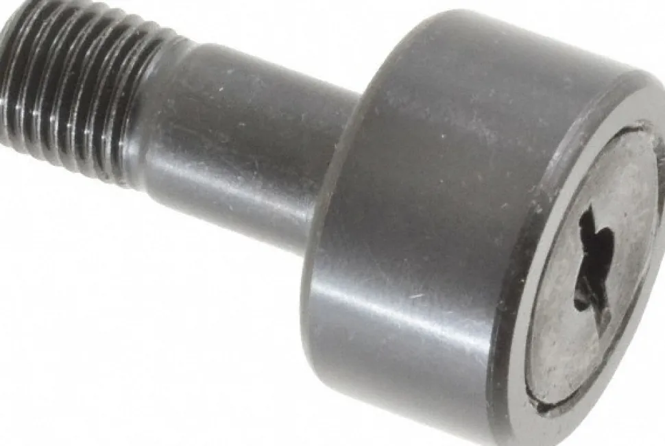 Plain Cam Follower: 0.5" Roller Width, 0.375" Stud Dia, 7/8" Stud Length