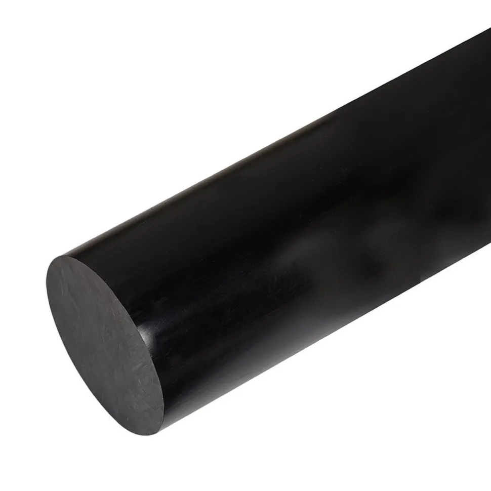 Plastic Rod: POM, 1" Dia, 48" Long, Black, Opaque