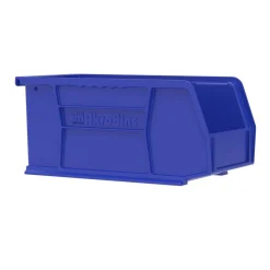 Plastic Stackable Bin: 5-1/2" OAW, 10-7/8" OAL, 4" OAH, Blue