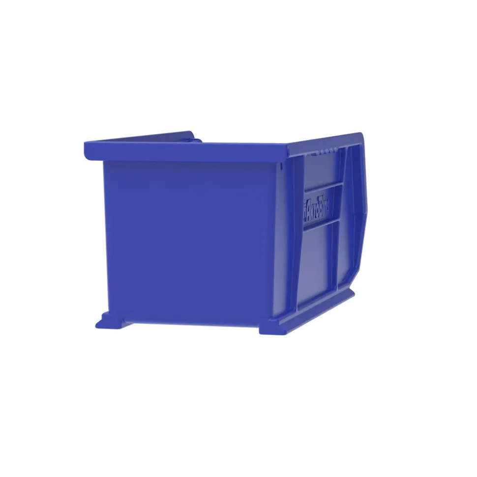 Plastic Stackable Bin: 5-1/2" OAW, 10-7/8" OAL, 4" OAH, Blue