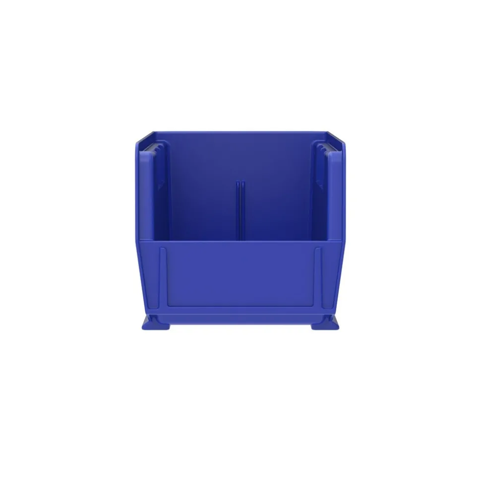 Plastic Stackable Bin: 5-1/2" OAW, 10-7/8" OAL, 4" OAH, Blue