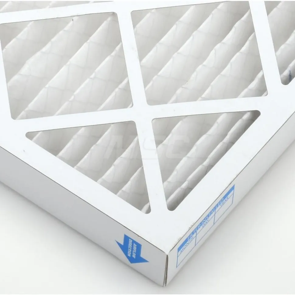 Pleated Air Filter: Wire-Backed Pleated, MERV 10, Synthetic, 55% Efficient, 20" High, 20" Wide, 2" Deep