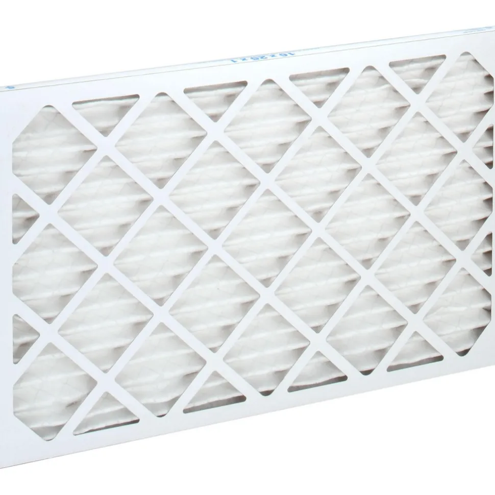 Pleated Air Filter: Wire-Backed Pleated, MERV 10, Synthetic, 55% Efficient, 16" High, 25" Wide, 1" Deep