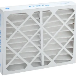 Pleated Air Filter: Wire-Backed Pleated, MERV 8, Synthetic, 35% Efficient, 16" High, 20" Wide, 4" Deep