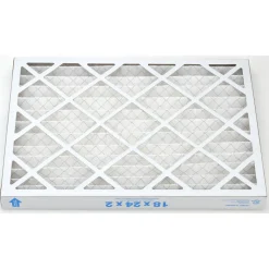 Pleated Air Filter: Wire-Backed Pleated, MERV 8, Synthetic, 35% Efficient, 18