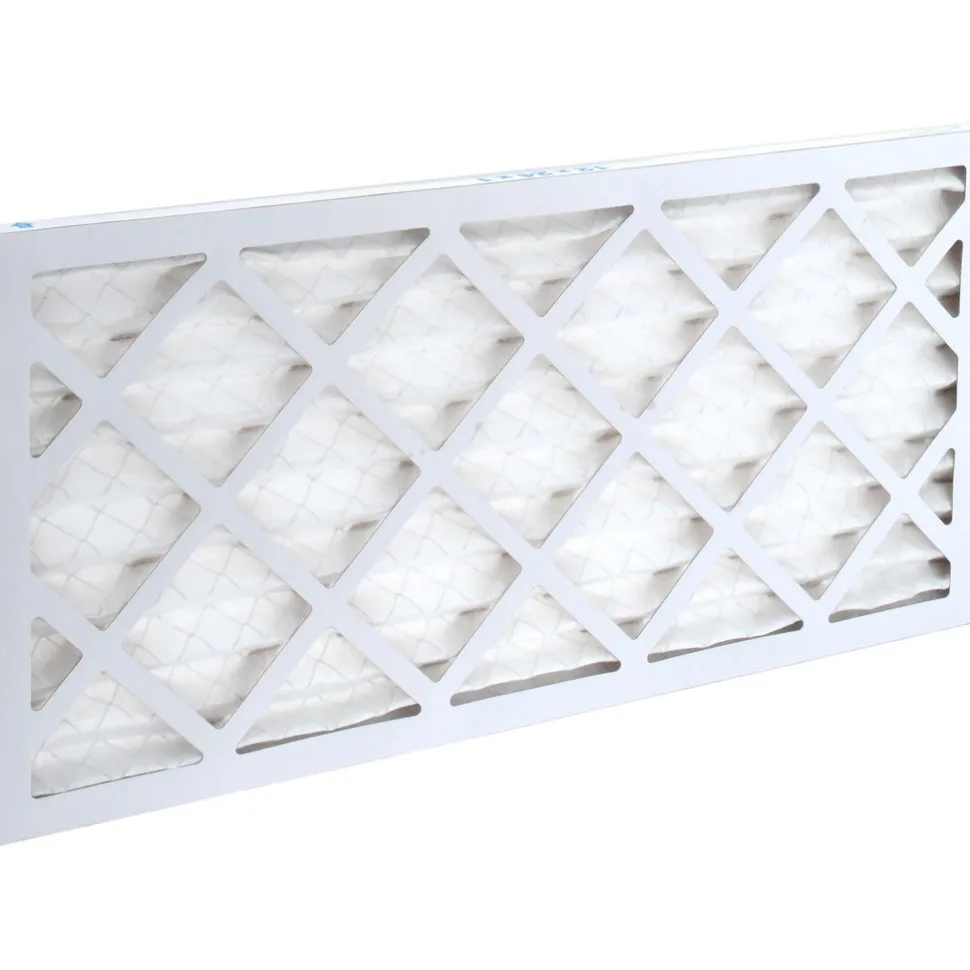 Pleated Air Filter: Wire-Backed Pleated, MERV 8, Synthetic, 35% Efficient, 12" High, 24" Wide, 1" Deep