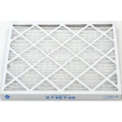 Pleated Air Filter: Wire-Backed Pleated, MERV 10, Synthetic, 55% Efficient, 20" High, 24" Wide, 2" Deep