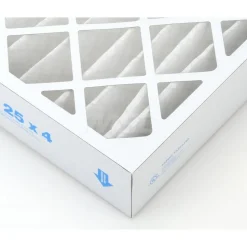 Pleated Air Filter: Wire-Backed Pleated, MERV 8, Synthetic, 35% Efficient, 16" High, 25" Wide, 4" Deep