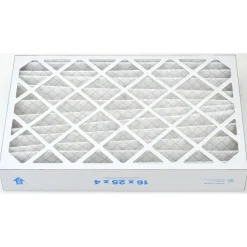 Pleated Air Filter: Wire-Backed Pleated, MERV 8, Synthetic, 35% Efficient, 16" High, 25" Wide, 4" Deep