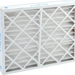 Pleated Air Filter: Wire-Backed Pleated, MERV 8, Synthetic, 35% Efficient, 20" High, 25" Wide, 4" Deep