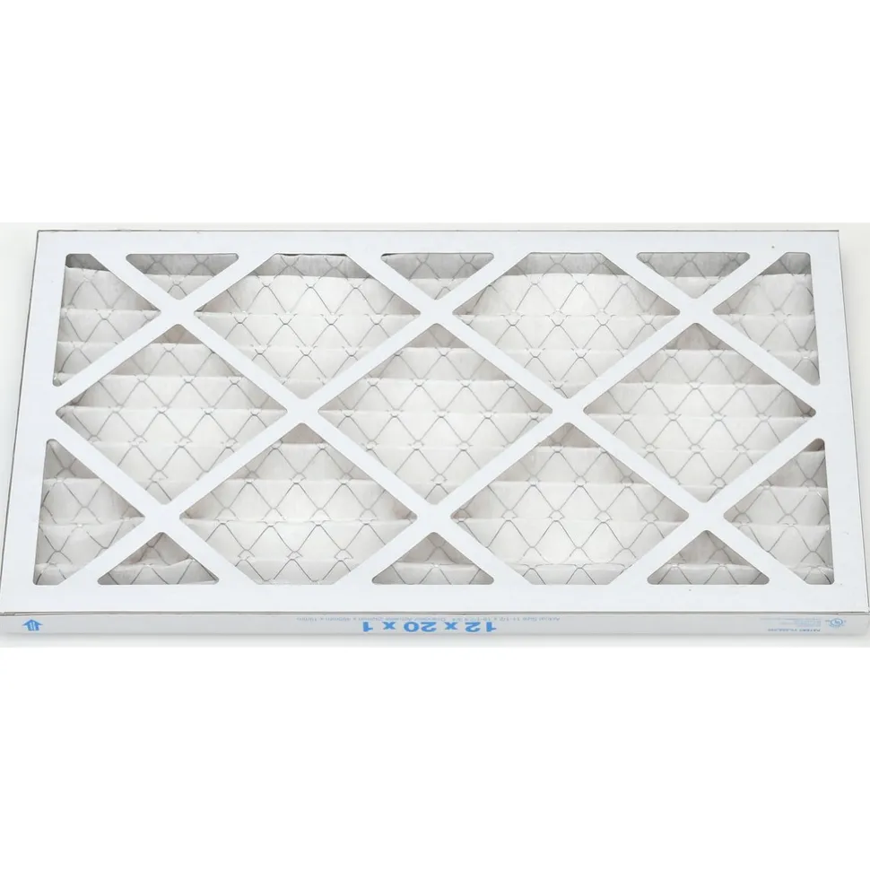 Pleated Air Filter: Wire-Backed Pleated, MERV 8, Synthetic, 35% Efficient, 12" High, 20" Wide, 1" Deep