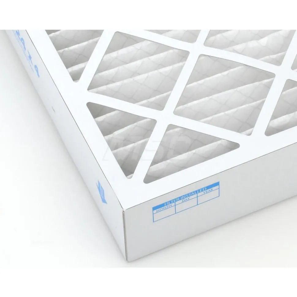 Pleated Air Filter: Wire-Backed Pleated, MERV 10, Synthetic, 55% Efficient, 24" High, 24" Wide, 4" Deep