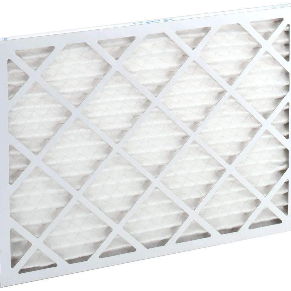 Pleated Air Filter: Wire-Backed Pleated, MERV 8, Synthetic, 35% Efficient, 18" High, 24" Wide, 1" Deep