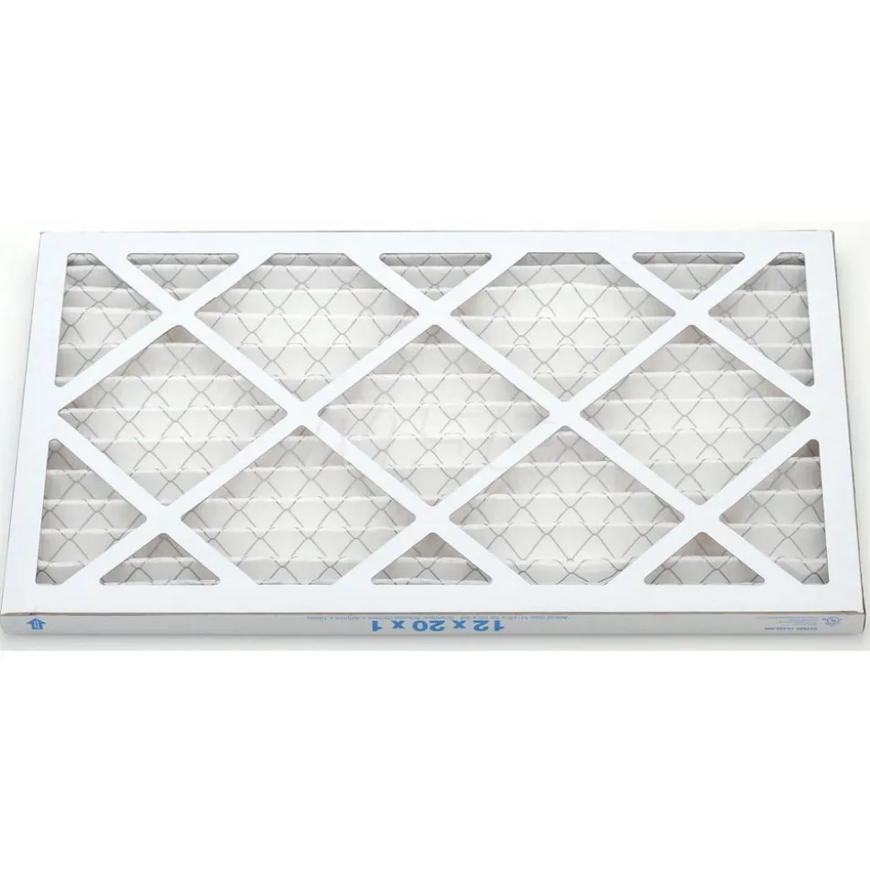 Pleated Air Filter: Wire-Backed Pleated, MERV 10, Synthetic, 55% Efficient, 12" High, 20" Wide, 1" Deep