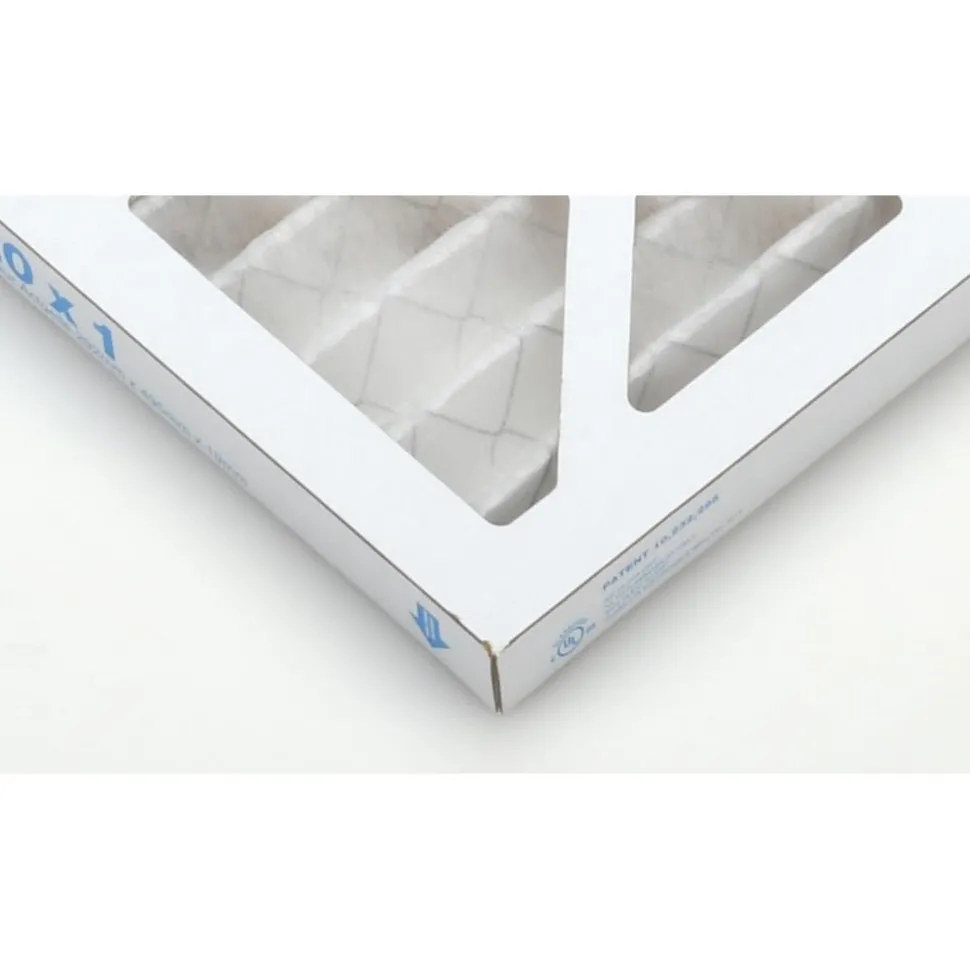 Pleated Air Filter: Wire-Backed Pleated, MERV 10, Synthetic, 55% Efficient, 12" High, 20" Wide, 1" Deep