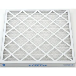Pleated Air Filter: Wire-Backed Pleated, MERV 8, Synthetic, 35% Efficient, 24" High, 24" Wide, 2" Deep