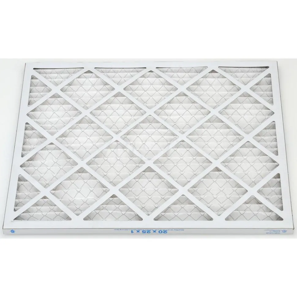 Pleated Air Filter: Wire-Backed Pleated, MERV 10, Synthetic, 55% Efficient, 20" High, 25" Wide, 1" Deep