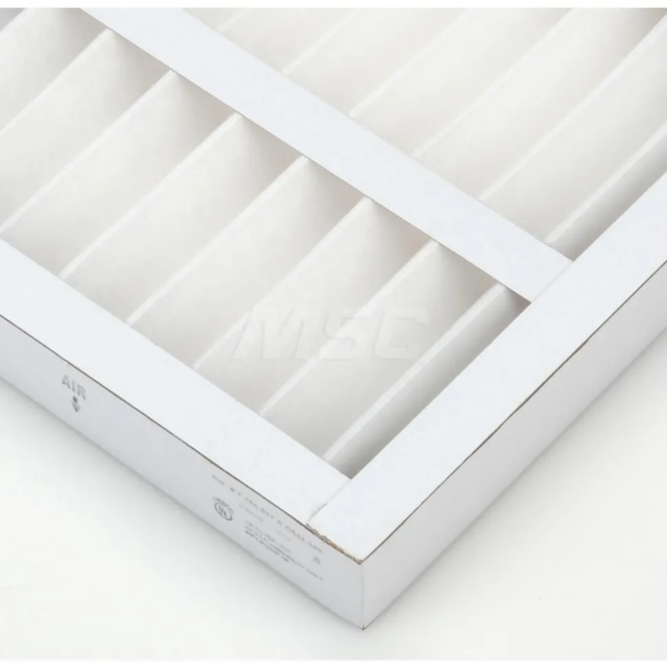 Pleated Air Filter: Wireless Pleated, MERV 8, Synthetic, 35% Efficient, 24" High, 24" Wide, 2" Deep