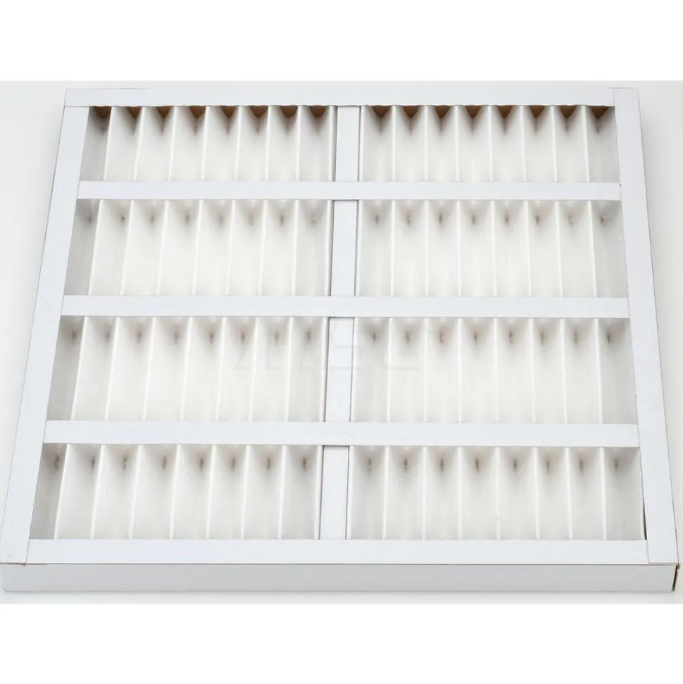 Pleated Air Filter: Wireless Pleated, MERV 8, Synthetic, 35% Efficient, 24" High, 24" Wide, 2" Deep
